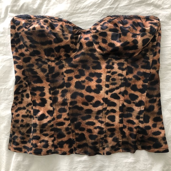 Brown leopard print corset top - Picture 2 of 3
